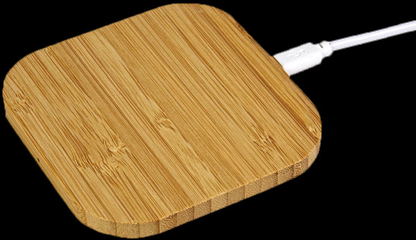 Caricabatterie wireless in bamboo