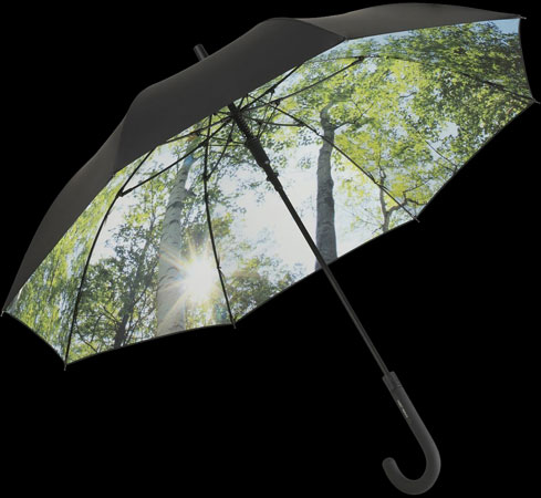 Ombrello nero con interno soggetti natura