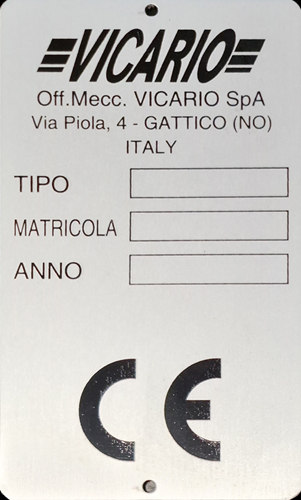 Targhetta in alluminio stampata a 1 colore